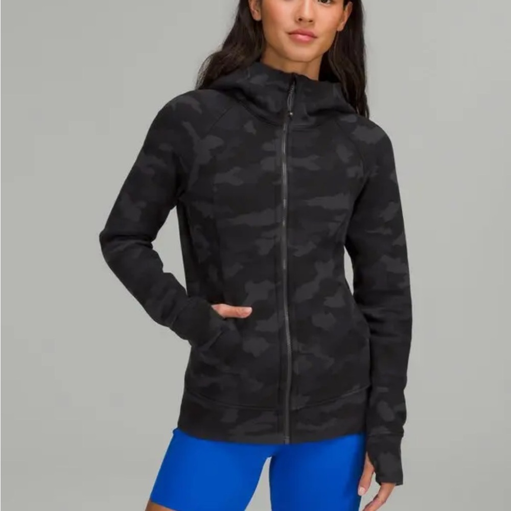 Lululemon Scuba Hoodie Full Zip Up Incognito Camo Multi Grey Size 10 W4AWPS